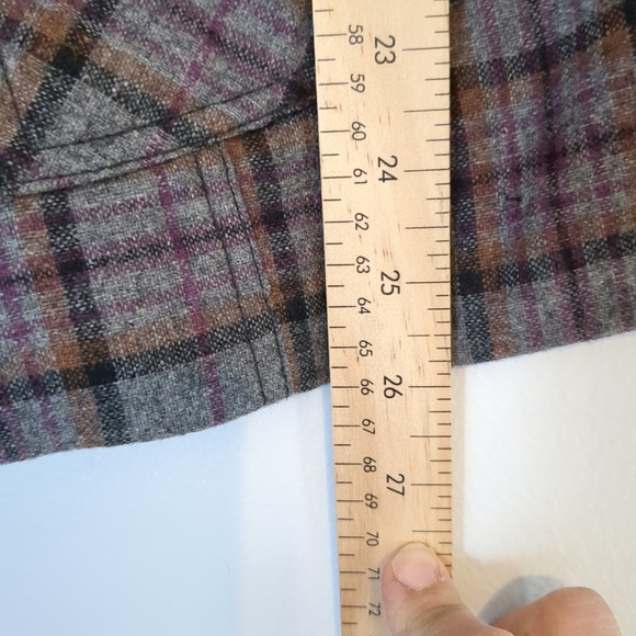 Click Coat Women's Large Plaid Wool Clueless Y2K Corpcore Belted - Picture 10 of 11